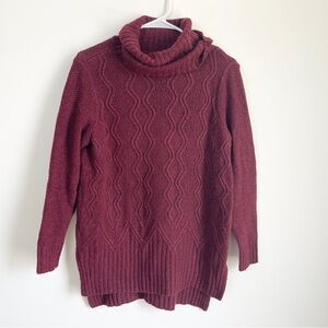 Sonoma Women's Burgundy Cable Knit Sweater
